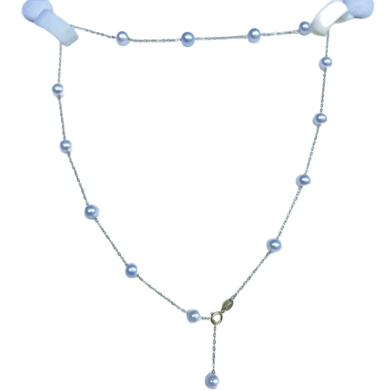 Ogrlica Saint Grace Jewelry s prirodnim slatkovodnim biserima, 5–6 mm savršeni okrugli biseri, 18k zlato
