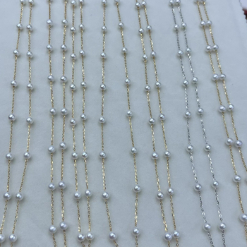 Ogrlica od prirodnih slatkovodnih bisera inspirirana Gypsophilom, s privjeskom u obliku kuglice, duljina do ključne kosti, butik stil