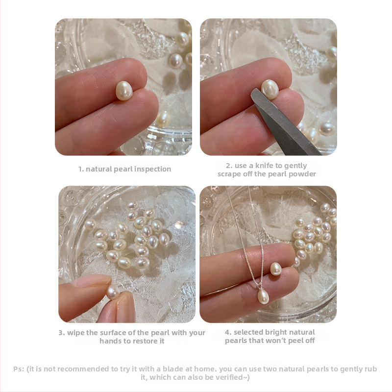 Natūralių perlų pakabuko kaklo papuošalas - perlų medžiaga, stilius įkvėptas Japonijos ir Pietų Korėjos, prekinis ženklas Too late, produkto kodas W25030603, pavasaris 2025