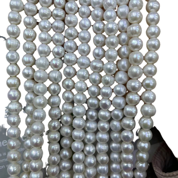 Prirodne sladkovodne biserne perle, 8–9 mm, gotovo okruglog jajolike oblike, dijelovi za DIY ogrlicu i narukvicu, nakit