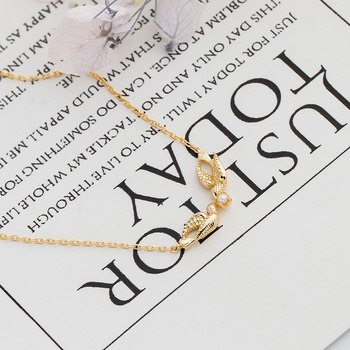 Ogrlica Dunli Jewelry s majčinom bisernom školjkom, elektroplating, motiv ptice, lanac križanja