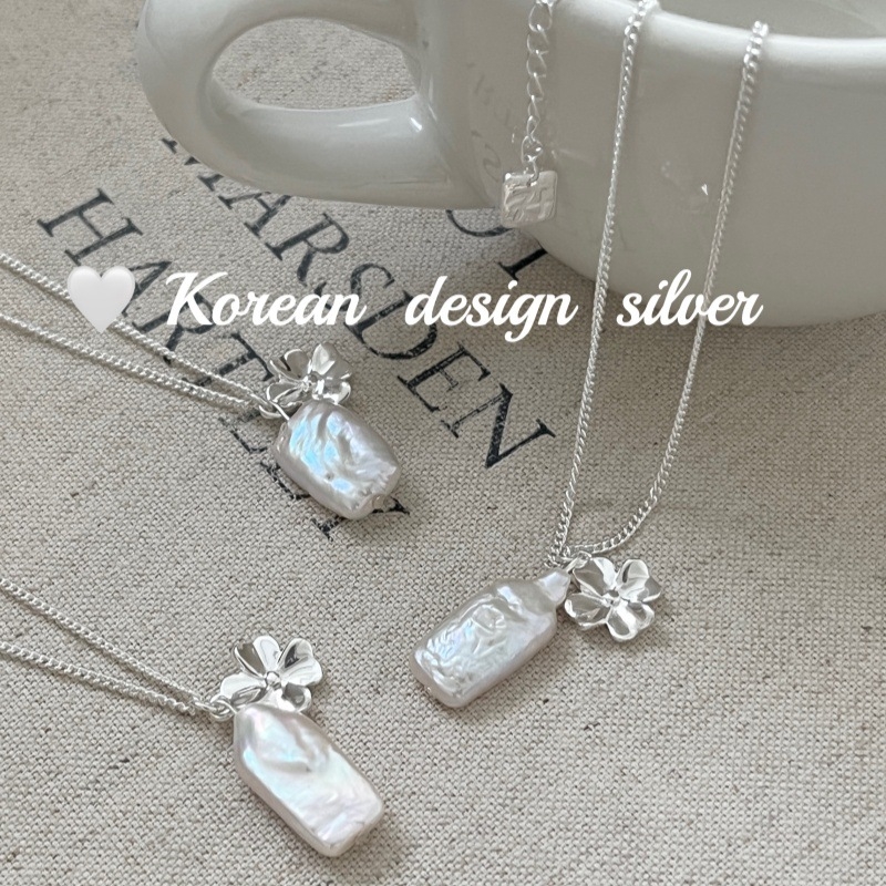 Colier cu pandantiv în formă de floare din argint 925, lanț șarpe, design multistrat