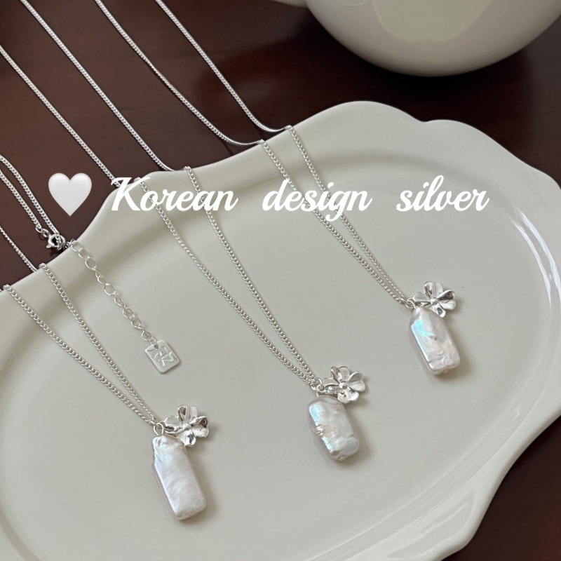 Colier cu pandantiv în formă de floare din argint 925, lanț șarpe, design multistrat