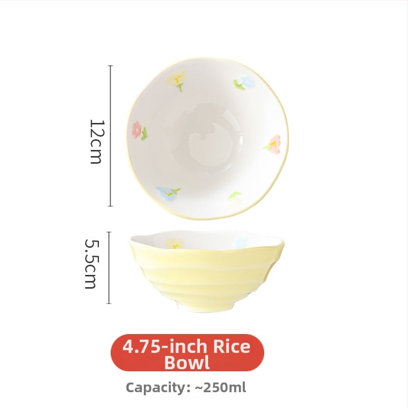 Porcelanska zdjela za juhu s cvjetnim uzorkom, okrugla, pogodna za mikrovalnu pećnicu, podglazirana površina