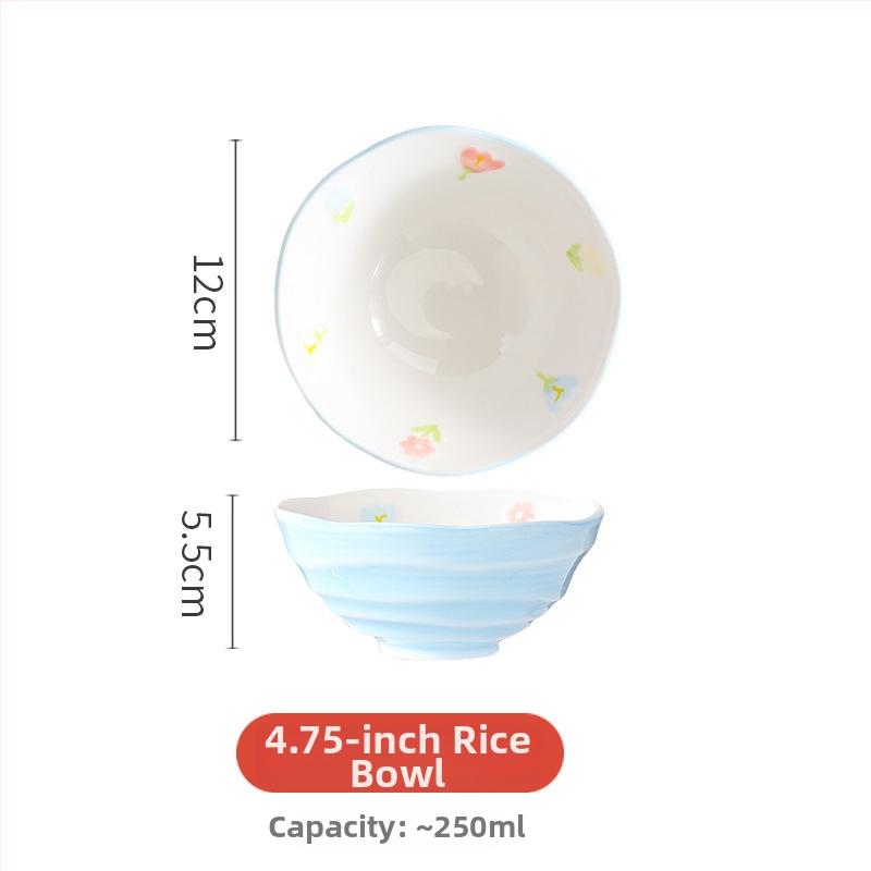 Porcelanska zdjela za juhu s cvjetnim uzorkom, okrugla, pogodna za mikrovalnu pećnicu, podglazirana površina