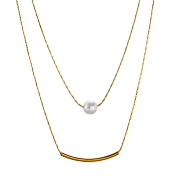 Višeslojna ogrlica od titan čelika s geometrijskim minimalističkim dizajnom, obican lanac