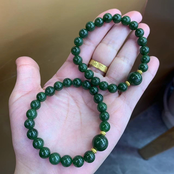 Narukvica od prirodnog jaspisa, okrugle perle, polirana, čistoća VS