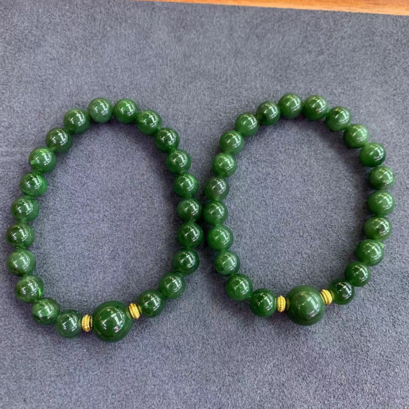 Narukvica od prirodnog jaspisa, okrugle perle, polirana, čistoća VS