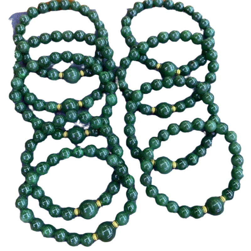 Narukvica od prirodnog jaspisa, okrugle perle, polirana, čistoća VS