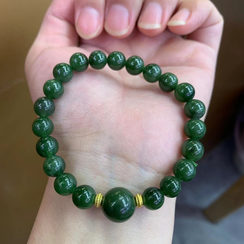 Narukvica od prirodnog jaspisa, okrugle perle, polirana, čistoća VS