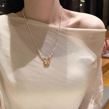 Колие с перли в стил карусел, нишов дизайн, висок клас, за жени