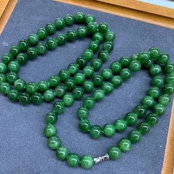 Ogrlica od jaspisa s okruglim perlama, privjesak, VS čistoća, brušenje i poliranje, prilagodljivo