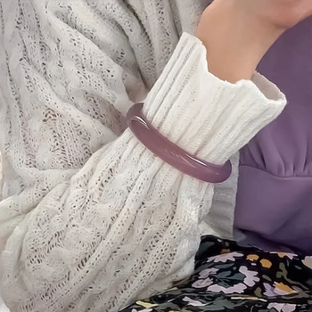 Kalcedonovski narukvica, kružni oblik, polirani završetak, stil lagan luksuz, pakiranje u zasebnoj ambalaži, branda: Three Jubilee of the Ming Dynasty