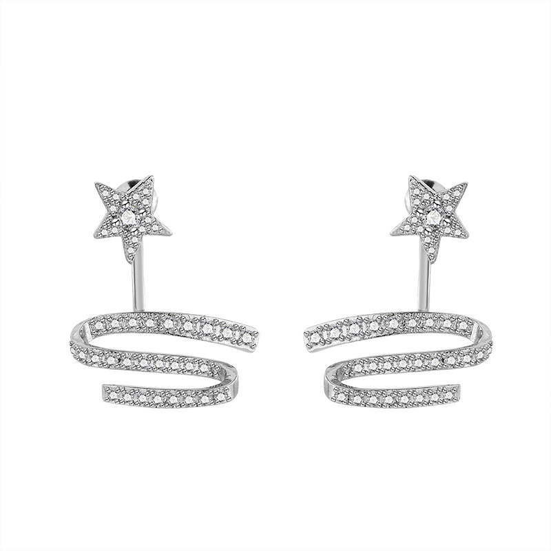 Naušnice u obliku zvjezdice od bakra, s postom od 18k zlata, stil lagan luksuz