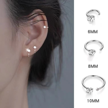 S999 sterling srebro – naušnice s cirkonima za žene, minimalistički i elegantni, blistav sjaj