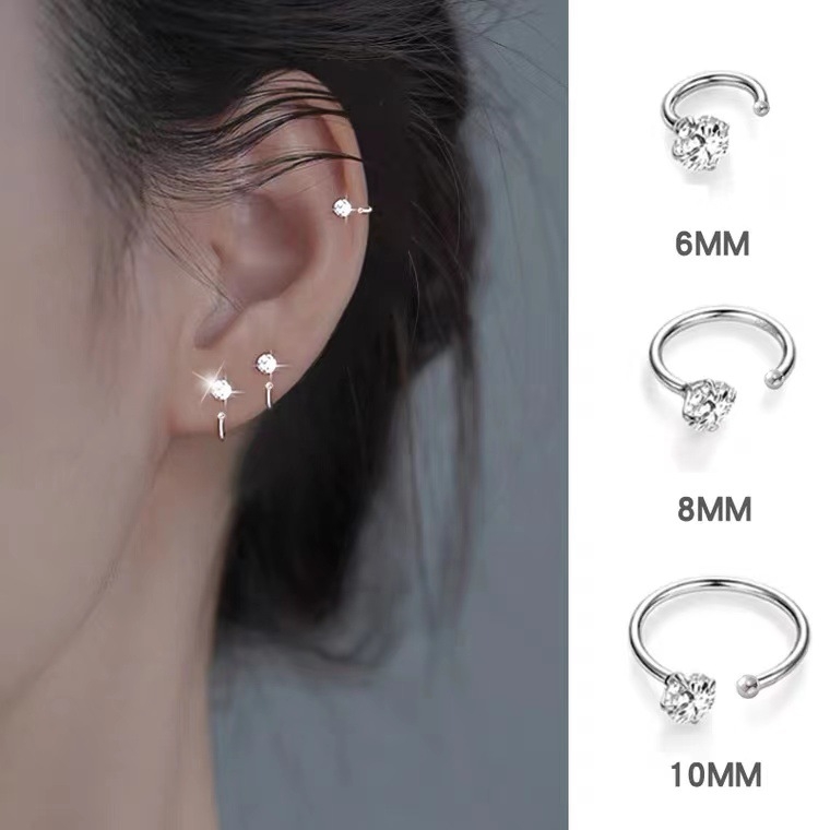 S999 sterling srebro – naušnice s cirkonima za žene, minimalistički i elegantni, blistav sjaj