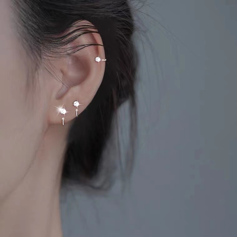 S999 sterling srebro – naušnice s cirkonima za žene, minimalistički i elegantni, blistav sjaj