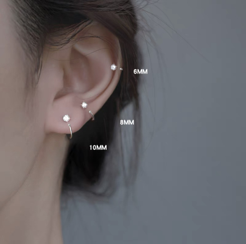 S999 sterling srebro – naušnice s cirkonima za žene, minimalistički i elegantni, blistav sjaj