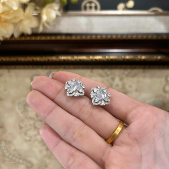 Cercei din cupru, electroplată, stil geometric, pentru femei, toamnă 2024