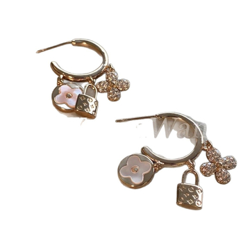 Γυναικείες σκουλαρίκια – Κρεμαστά με πολυπεριεχόμενο σχεδιασμό και φούντες, μοτίβο τετράφυλλου τριφυλλιού και λουλούδι με διαμάντες, κομψό στυλ