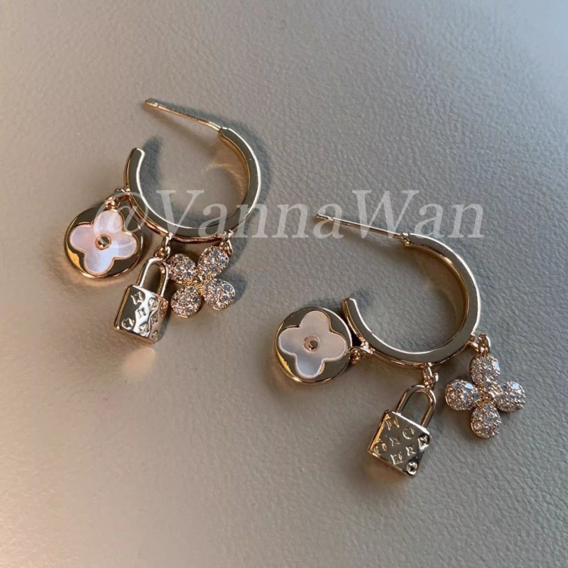 Γυναικείες σκουλαρίκια – Κρεμαστά με πολυπεριεχόμενο σχεδιασμό και φούντες, μοτίβο τετράφυλλου τριφυλλιού και λουλούδι με διαμάντες, κομψό στυλ