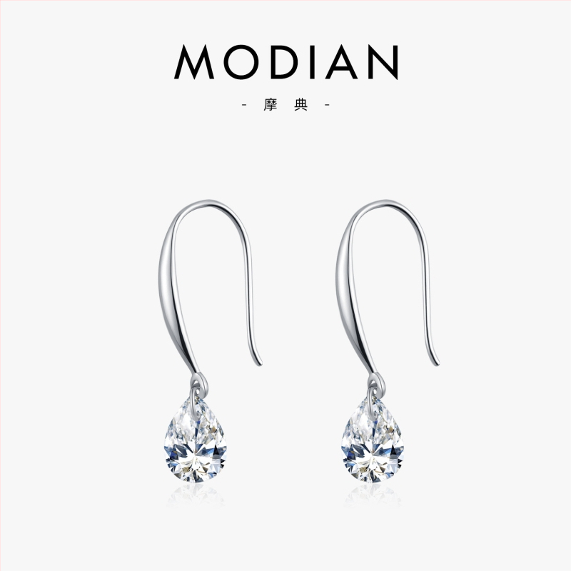 Σκουλαρίκια με σταγόνα νερού από 925 ασήμι – μινιμαλιστικό στυλ, ηλεκτροπλατίωση