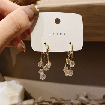 Cercei cu ciucuri, cupru placat cu aur, vara 2025, stil lux lejer