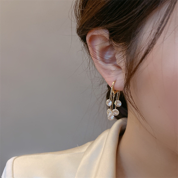 Cercei cu ciucuri, cupru placat cu aur, vara 2025, stil lux lejer