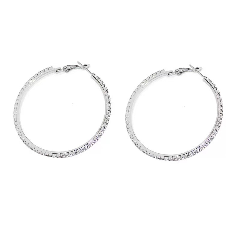 Juquan dijamantno ukrašene geometrijske hoop naušnice za žene – influencer stil, proljeće 2025