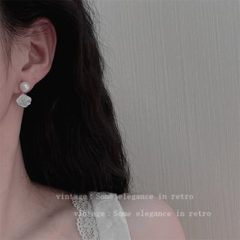 Cercei: perlă nor albastru gradient, design geometric din cupru, electroplatinati, pentru femei