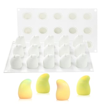 Silikonski kalup za tortu – 15-dijelni set, voćna mousse, nepravilnog oblika, pojedinačno zapakiran