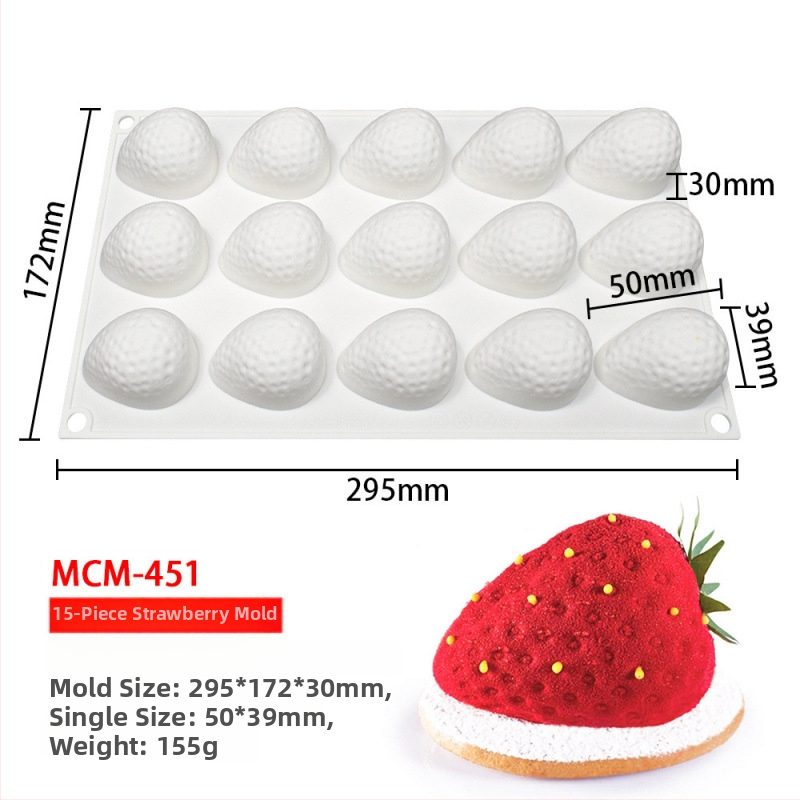Silikónová forma na tortu – 15-dielny set, ovocná mousse, nepravidelný tvar, jednotlivo balené