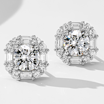 Naušnice Rock Candy Diamond Stud, S925 srebro, zlatno premazivanje, geometrijski oblik, visoke klase