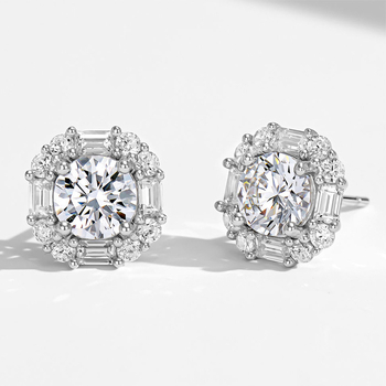 Naušnice Rock Candy Diamond Stud, S925 srebro, zlatno premazivanje, geometrijski oblik, visoke klase