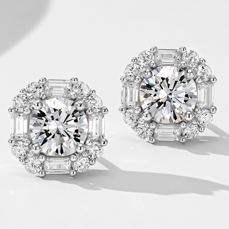 Naušnice Rock Candy Diamond Stud, S925 srebro, zlatno premazivanje, geometrijski oblik, visoke klase