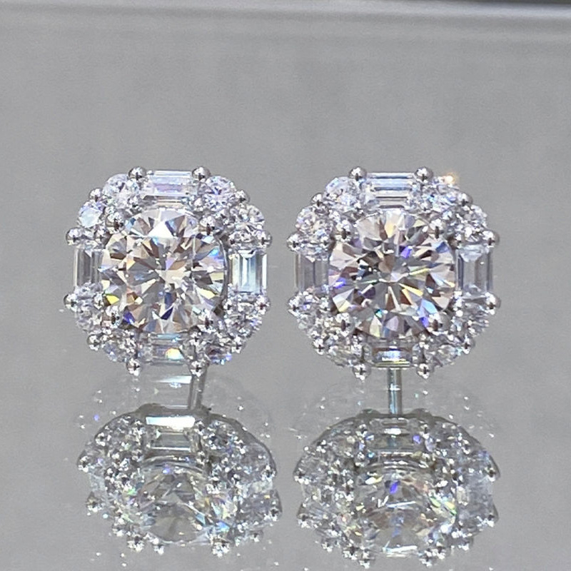 Naušnice Rock Candy Diamond Stud, S925 srebro, zlatno premazivanje, geometrijski oblik, visoke klase