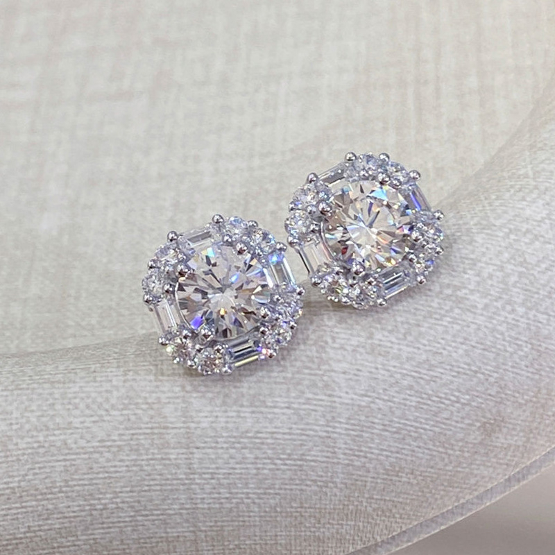 Naušnice Rock Candy Diamond Stud, S925 srebro, zlatno premazivanje, geometrijski oblik, visoke klase