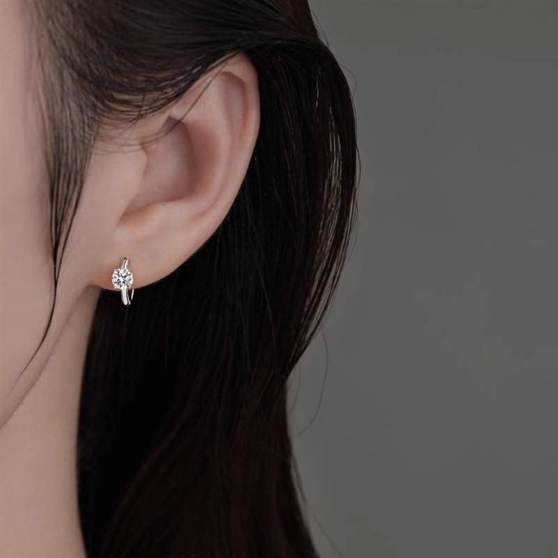 Moissanite naušnice od srebra 925, četveroprug pričvršćivanje, geometrijski dizajn, za žene