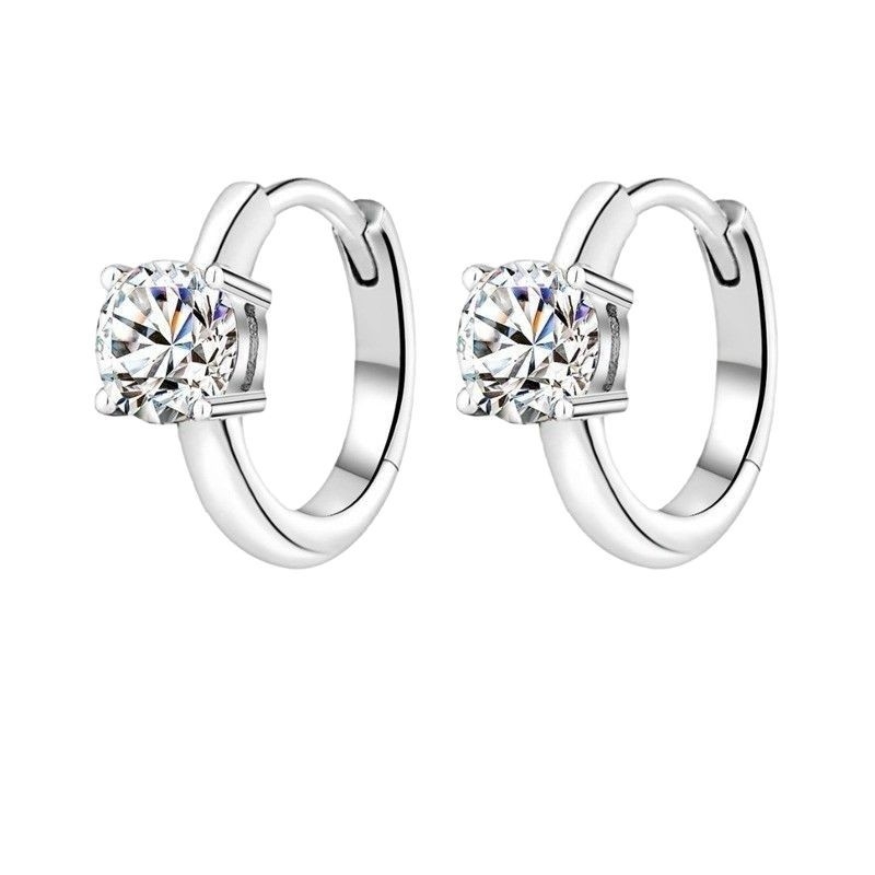 Moissanite naušnice od srebra 925, četveroprug pričvršćivanje, geometrijski dizajn, za žene