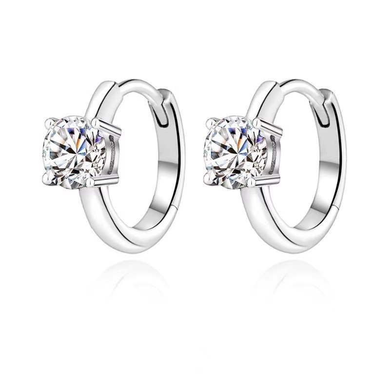 Moissanite naušnice od srebra 925, četveroprug pričvršćivanje, geometrijski dizajn, za žene
