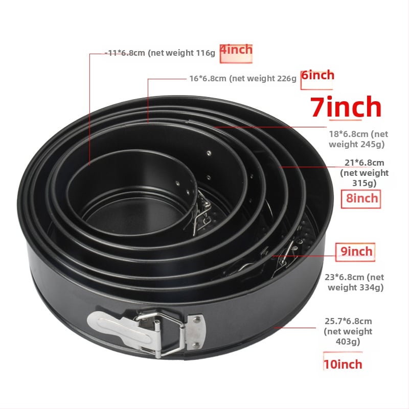 Kružni kalup za tortu s zaključnim dnom, od karbonskog čelika, s nelepljivim premazom