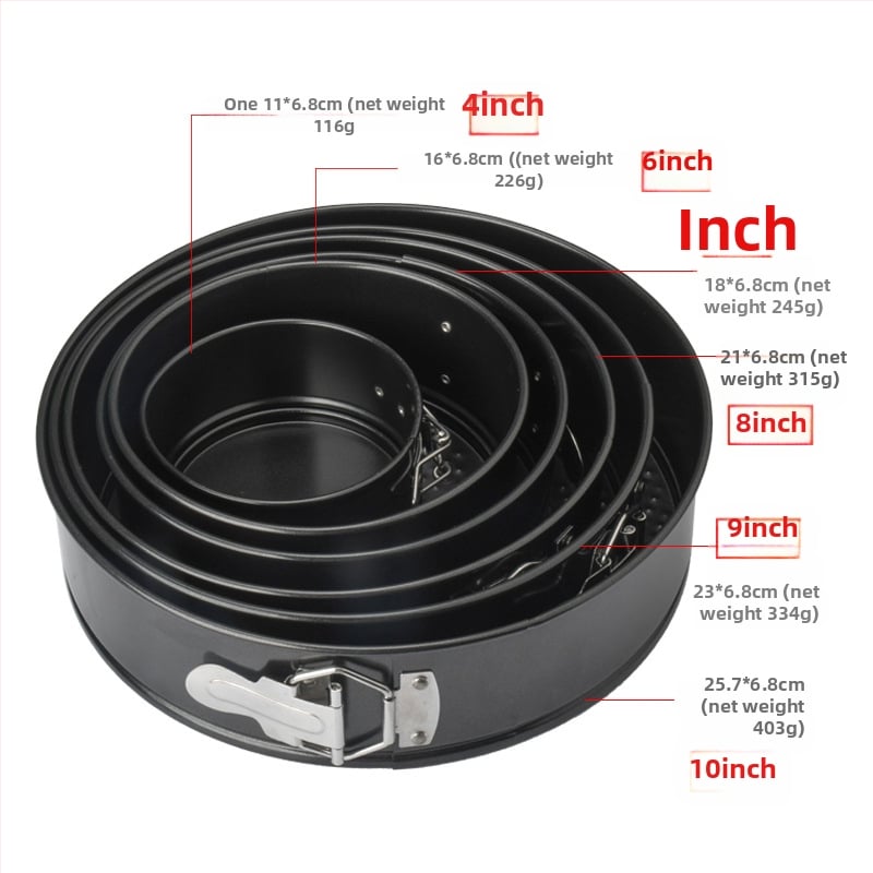 Kružni kalup za tortu s zaključnim dnom, od karbonskog čelika, s nelepljivim premazom