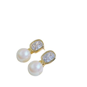 Műgyöngy fülbevalók aranyozott bevonattal, elektrolitikus felülettel, Cold Wind stílus, személyes divat, nőknek