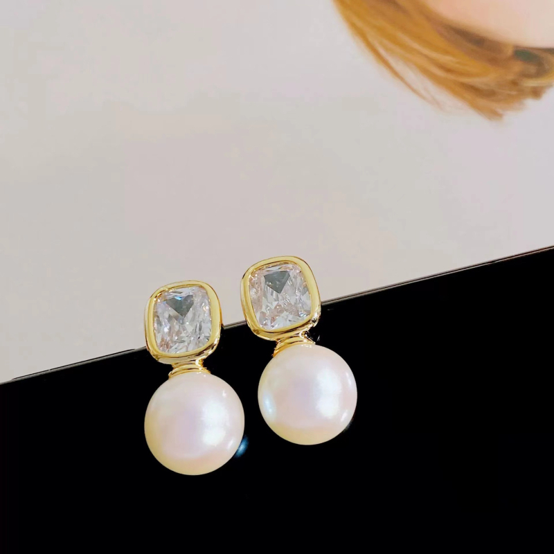 Műgyöngy fülbevalók aranyozott bevonattal, elektrolitikus felülettel, Cold Wind stílus, személyes divat, nőknek