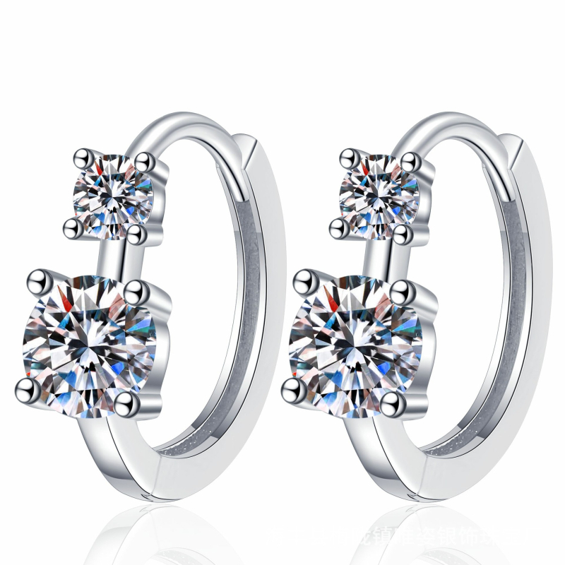 Cercei Moss Agate, Argint 925, cu diamant încrustat, design geometric, cod E270