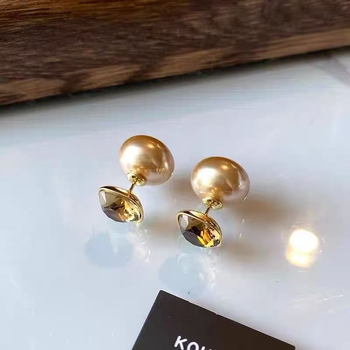 Geometrijski stud naušnice, miješani materijali, elektroplating, bakrena igla, Xiaoxiangfeng stil