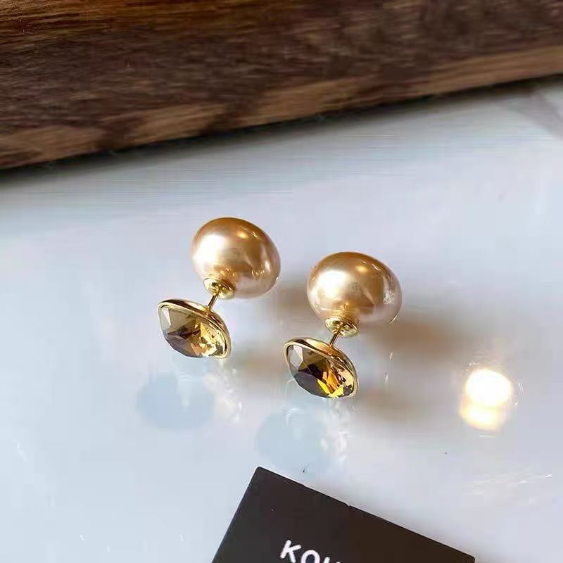 Geometrijski stud naušnice, miješani materijali, elektroplating, bakrena igla, Xiaoxiangfeng stil