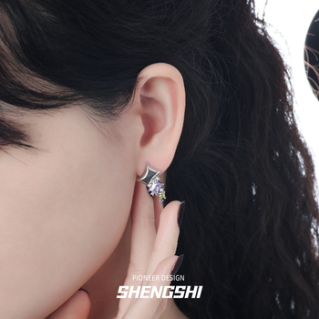 Cercei geometrici – Sheng Jewelry, electroplated, pentru femei, stil modern, vară 2024