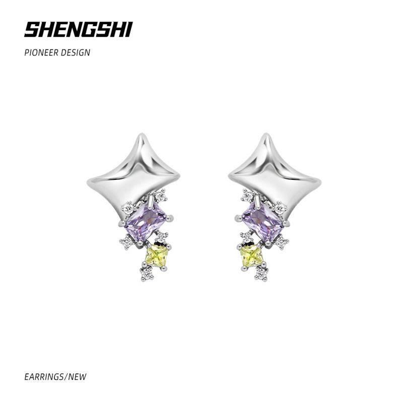 Cercei geometrici – Sheng Jewelry, electroplated, pentru femei, stil modern, vară 2024
