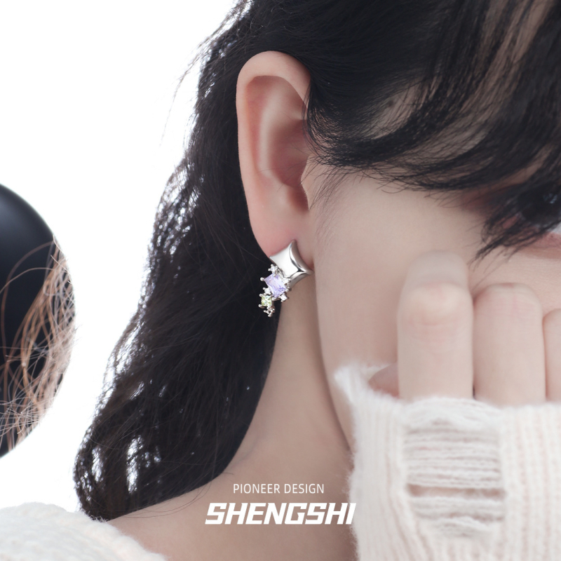 Cercei geometrici – Sheng Jewelry, electroplated, pentru femei, stil modern, vară 2024